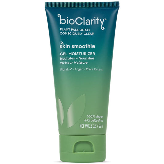 BioClarity Skin Smoothie 24-Hour Gel Moisturizer for Normal & Oily Skin Types | 100% Vegan, Clean Ingredients | Olive, Argan, Ceramide, 2 Fl Oz