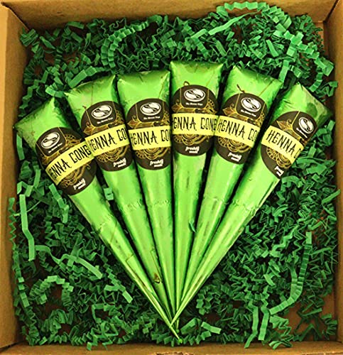 Henna Guys 100% Natural Henna Cones for Hair Dye - 6 Pack