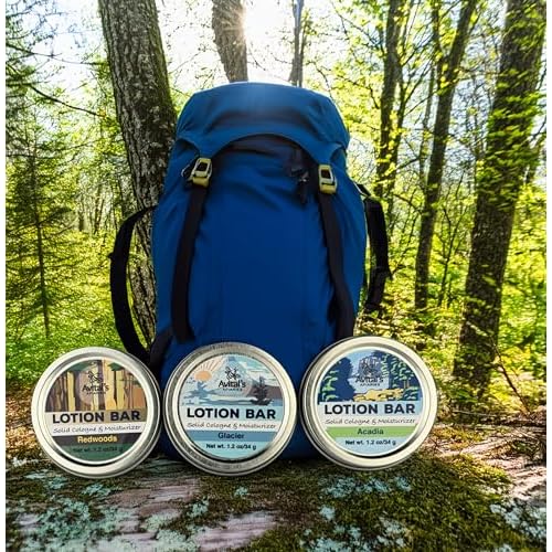 Avital's Apiaries National Park Inspired Lotion Bar 3-Pack ? Solid Cologne & Moisturizer ? Acadia, Glacier & Redwoods ? Natural Beeswax Travel Lotion Bars for Hiking, Camping & Outdoor Adventures