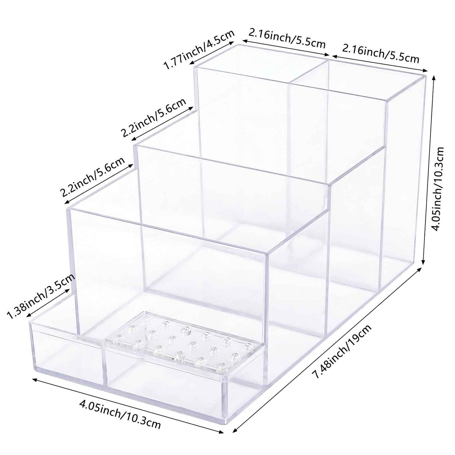 YINGJEE Nail Drill Holder, 18 Holes Acrylic Nail Drill Bit Holder, Professional Transparent Nail Drill Grinding Bit Organizer Case and Storage Box for Manicure Tools (Transparent)