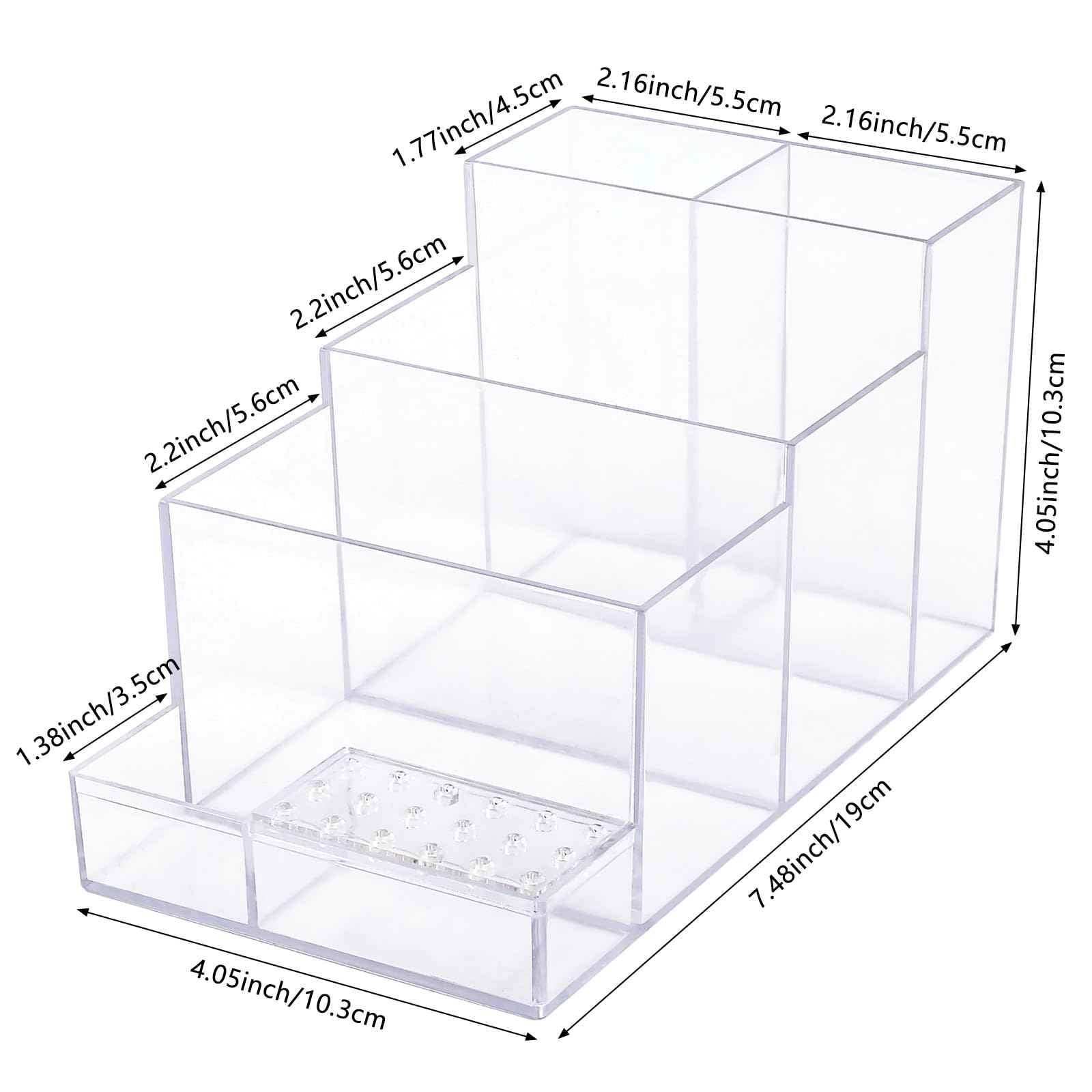 YINGJEE Nail Drill Holder, 18 Holes Acrylic Nail Drill Bit Holder, Professional Transparent Nail Drill Grinding Bit Organizer Case and Storage Box for Manicure Tools (Transparent)