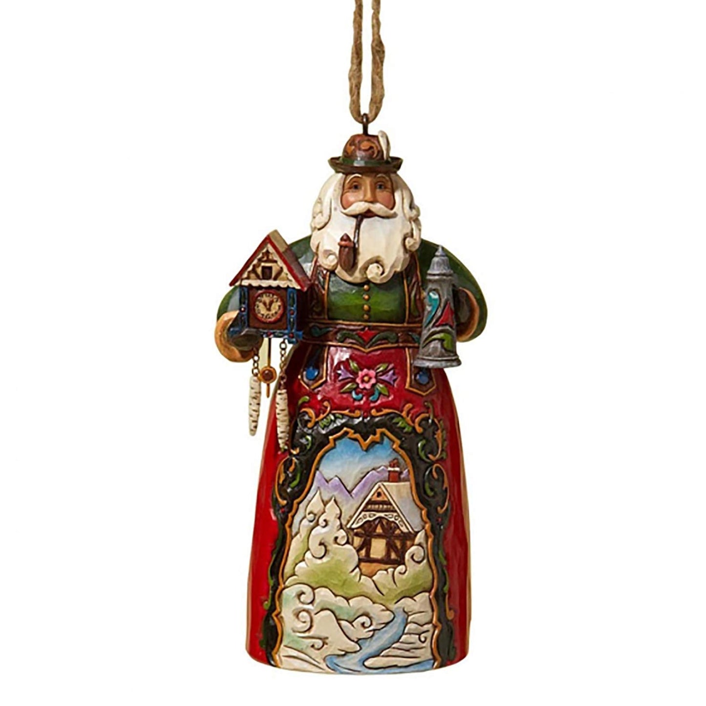 Jim Shore Heartwood Creek German Santa Stone Resin Hanging Ornament, 4.75”