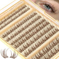 Brown Eyelash Clusters 10-16MM DD-Curl Wispy Extensions by Pleell