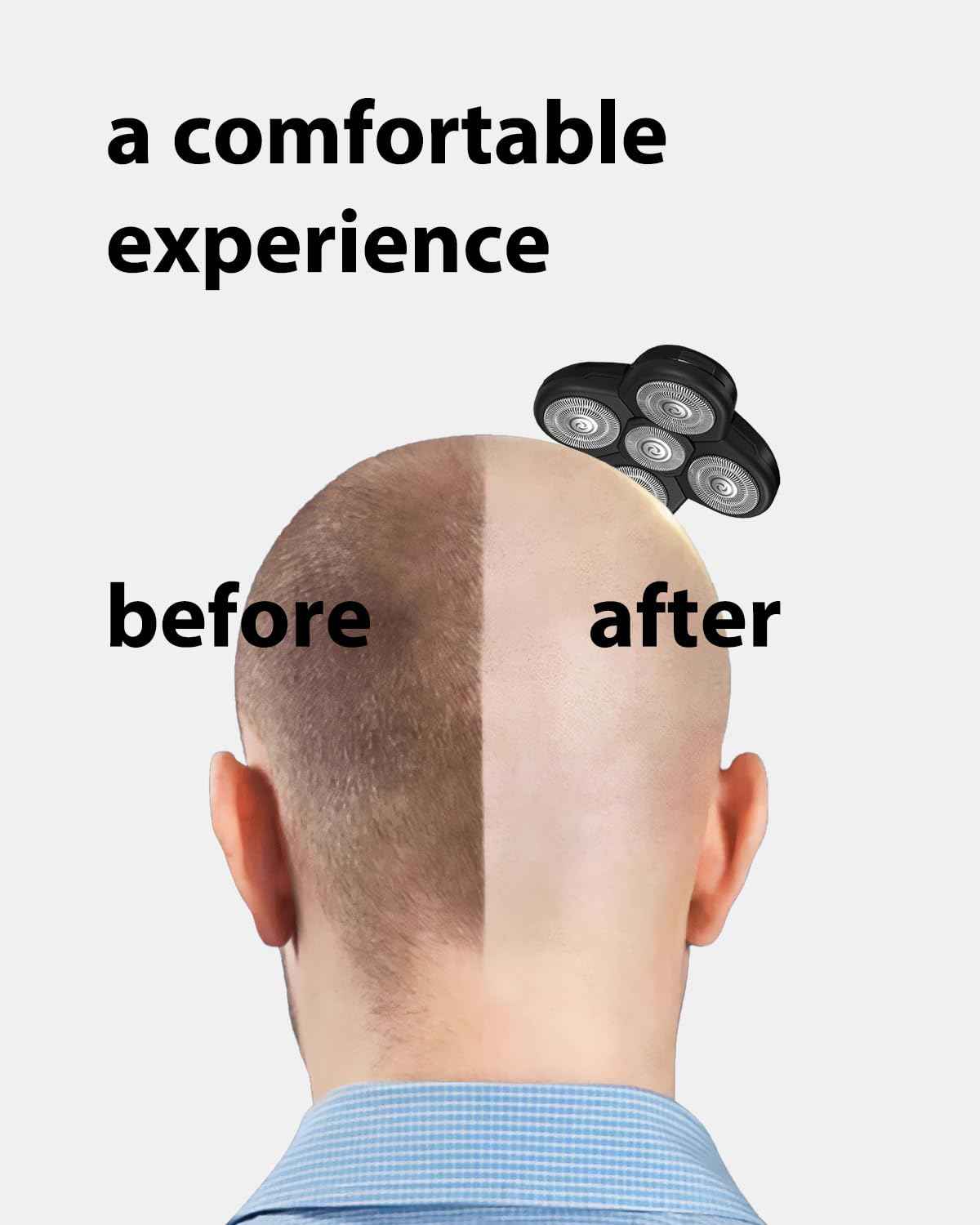 4 Pack Head Shaver Replacement Blades, 5 - Blade Shaver Replacement Heads for Bald Men Freedom Shaving, Head and Face Electric Razor Refills, with 3 Cleaning Brush