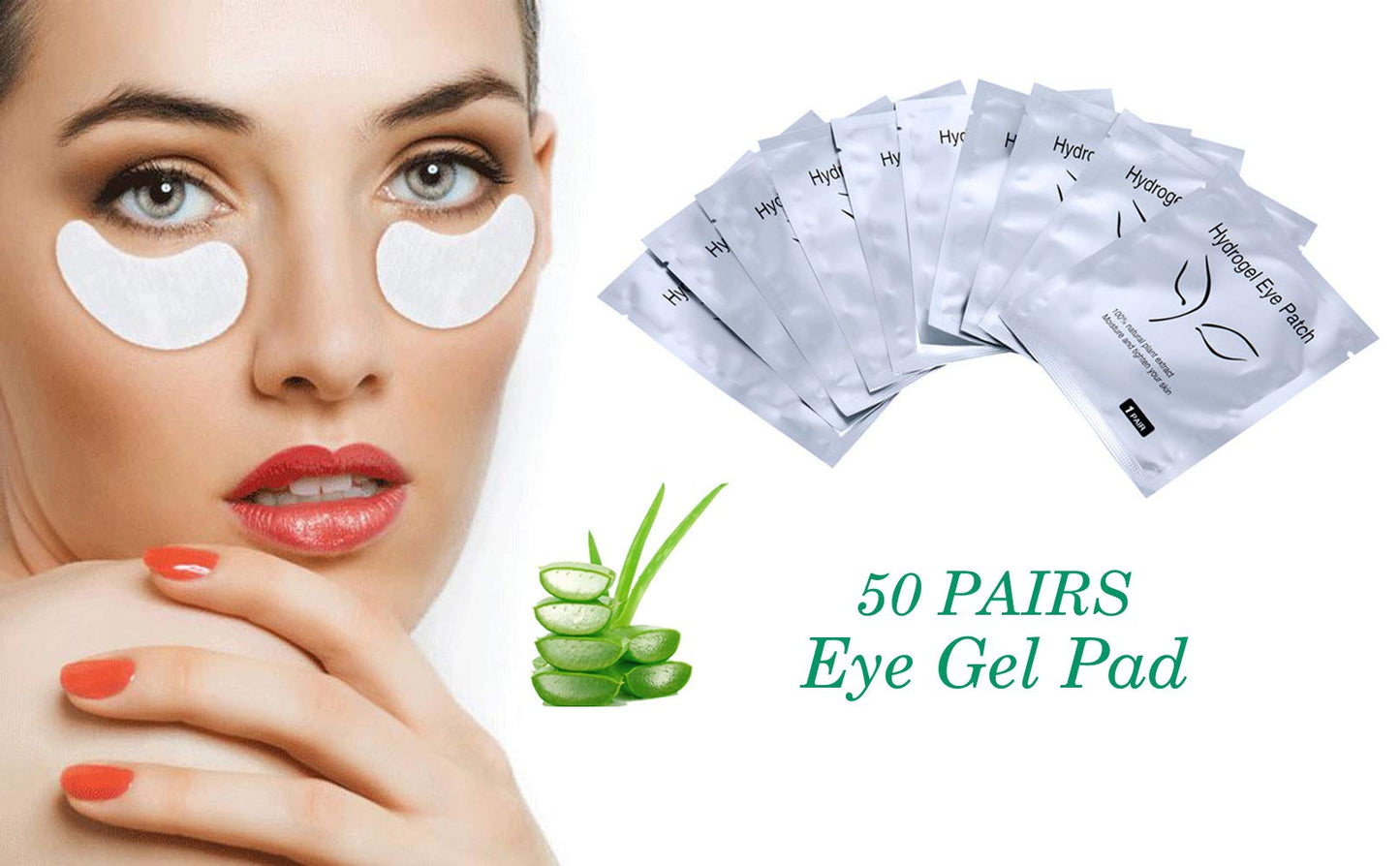 50 Pairs Set, Under Eye Pads, Comfy and Cool Under Eye Patches Gel Pad for Eyelash Extensions Eye Mask Beauty Tool