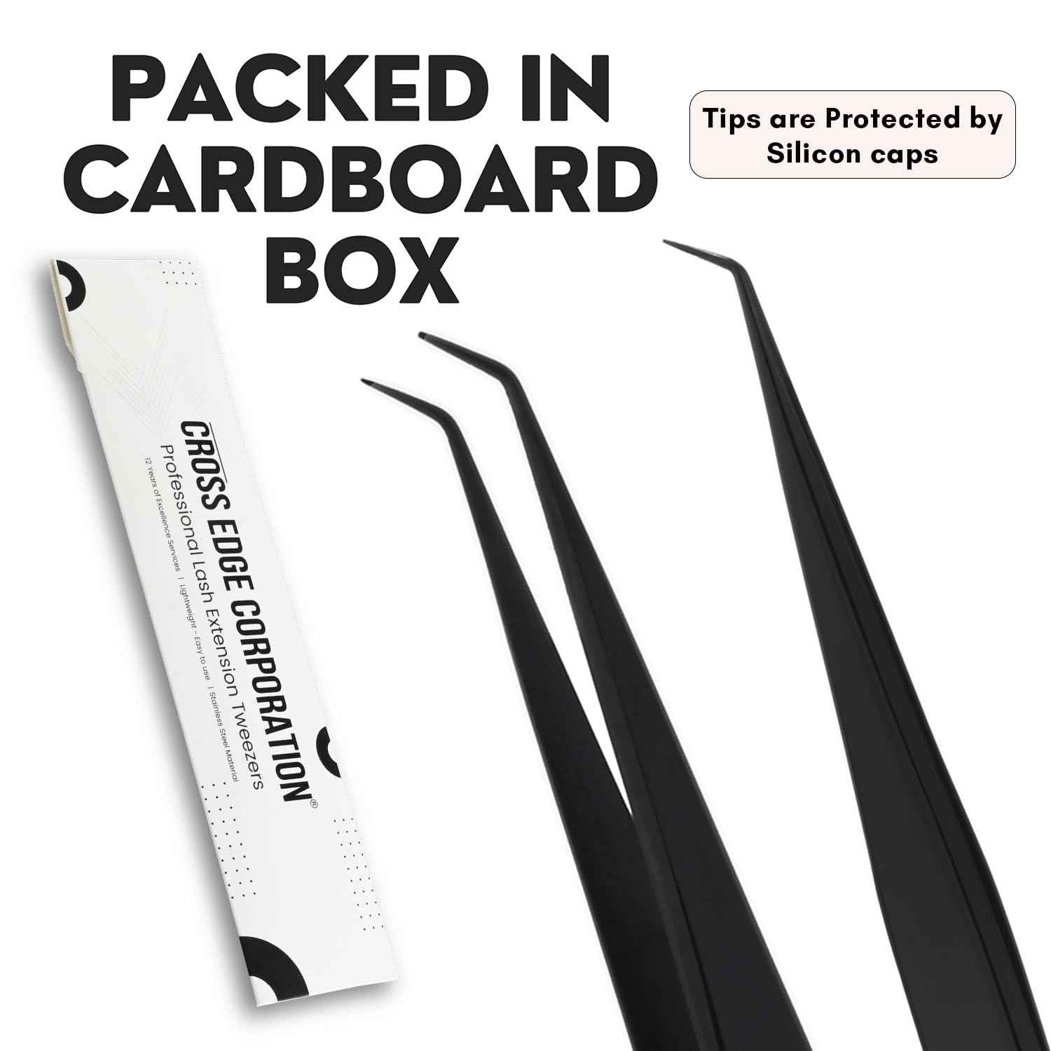 Isolation Tweezer for Eyelash Extensions – 14cm Curved Lash Tweezer, Stainless Steel, Best for Individual Isolation & Classic Lashes, Pinzas para Twisers (Black Titanium)