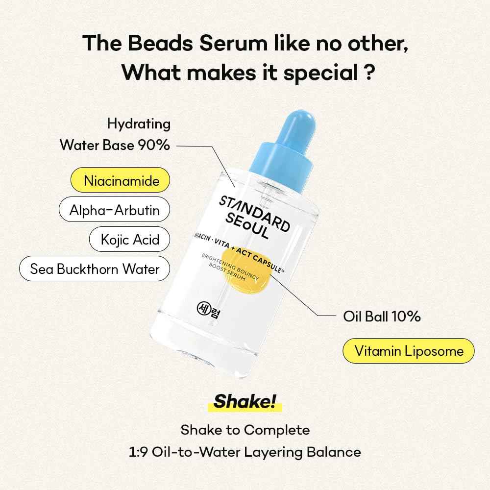 Standard Seoul Vitamin C, Niacinamide Serum for Dark Spots, Uneven Tone & Radiance, Korean Glass Skin, Anti-Wrinkle, Collagen Serum, Vitamin Liposome, Moisturizer, Retinol Face Ampoule 30ml