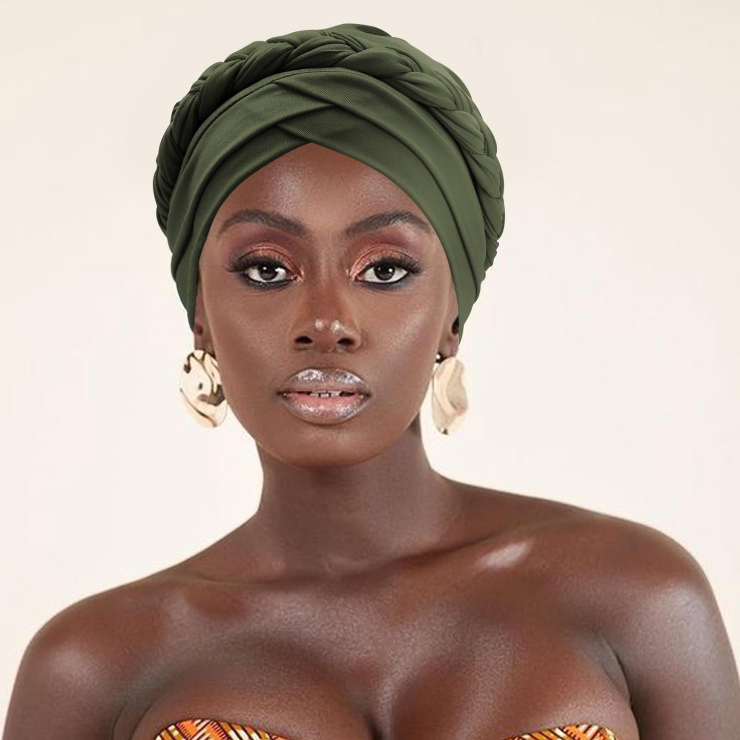 African Women Turban Caps Pre-Tied Twisted Turbans for Women Head Scarf for Women Hair Wraps Cover Beanie Cancer Chemo Headwear for Black Women