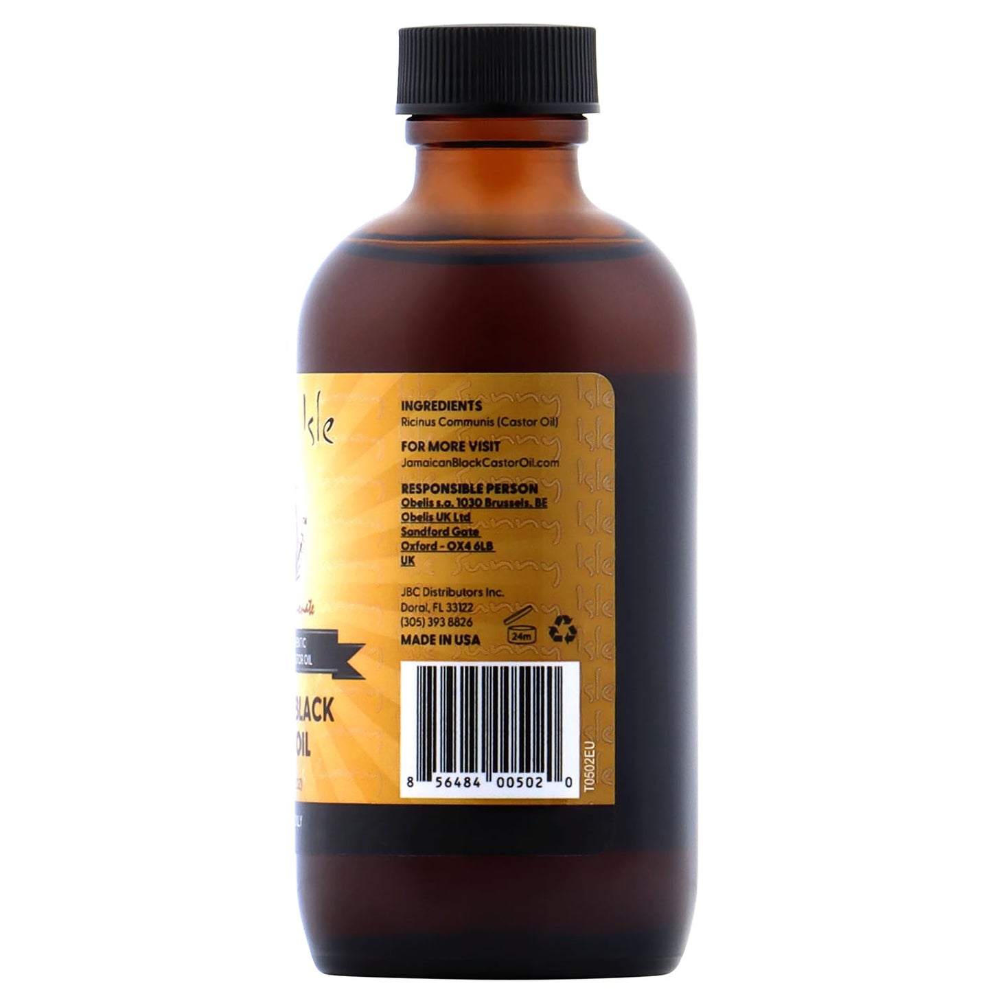 Sunny Isle Jamaican Black Castor Oil 4oz | 100% Natural Treatment for Hair, Scalp and Skin