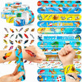 72 PCS Fishing Party Favors - 48 Temporary Pre-Cut Tattoos & 24 Slap Bracelets - Party Favors for Boys & Girls, Birthday Goodie Bag Fillers, Baby Shower Gifts, Classroom Rewards