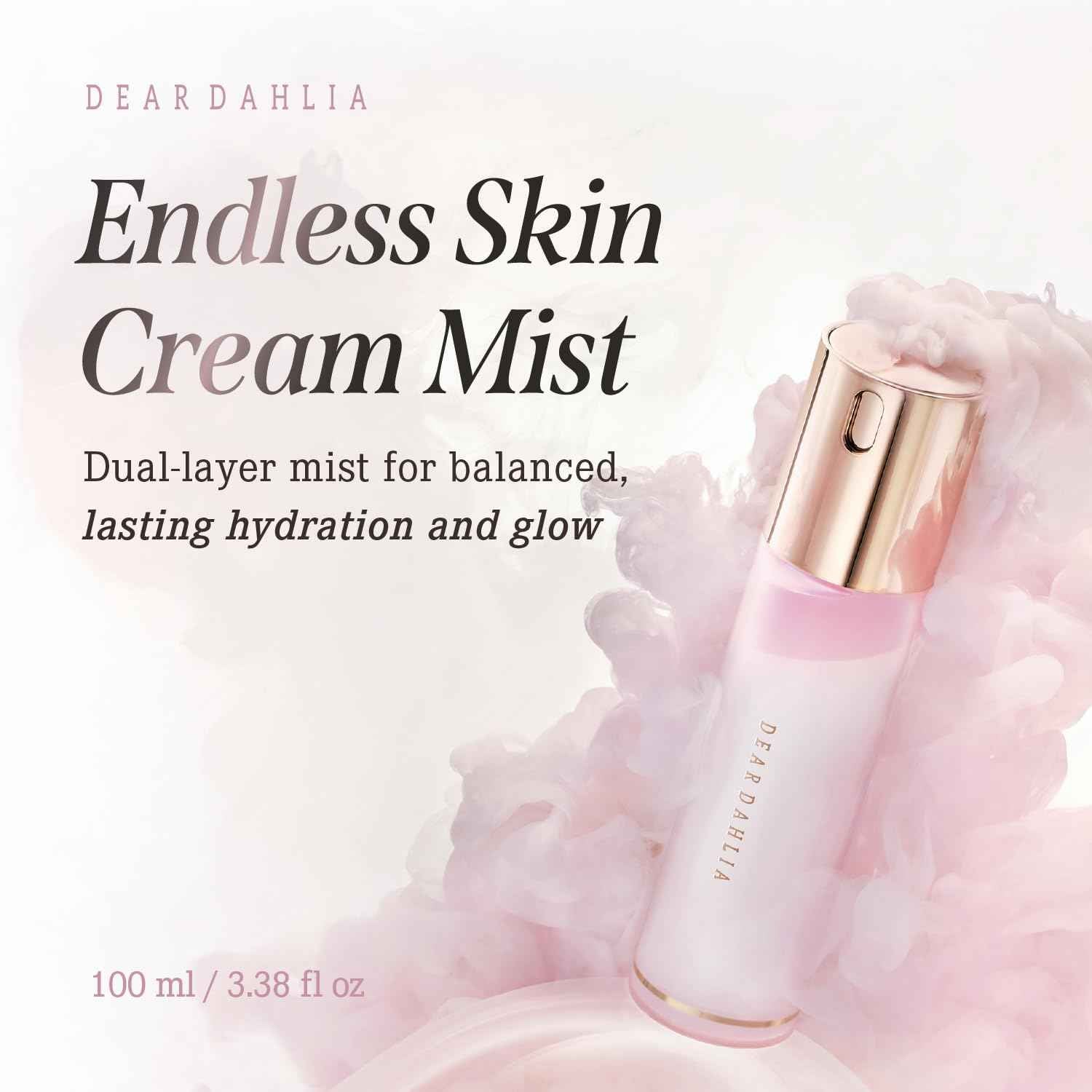 DEARDAHLIA Endless Skin Cream Mist 100ml - Vegan Dual-Layer Cream Mist for Balanced Moisture & Oil, Smooth, Radiant Skin. Perfect for Use Before or After Makeup. Korean Skincare.