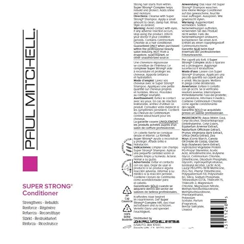 Paul Mitchell Super Strong Conditioner, Strengthens + Rebuilds, For Damaged Hair