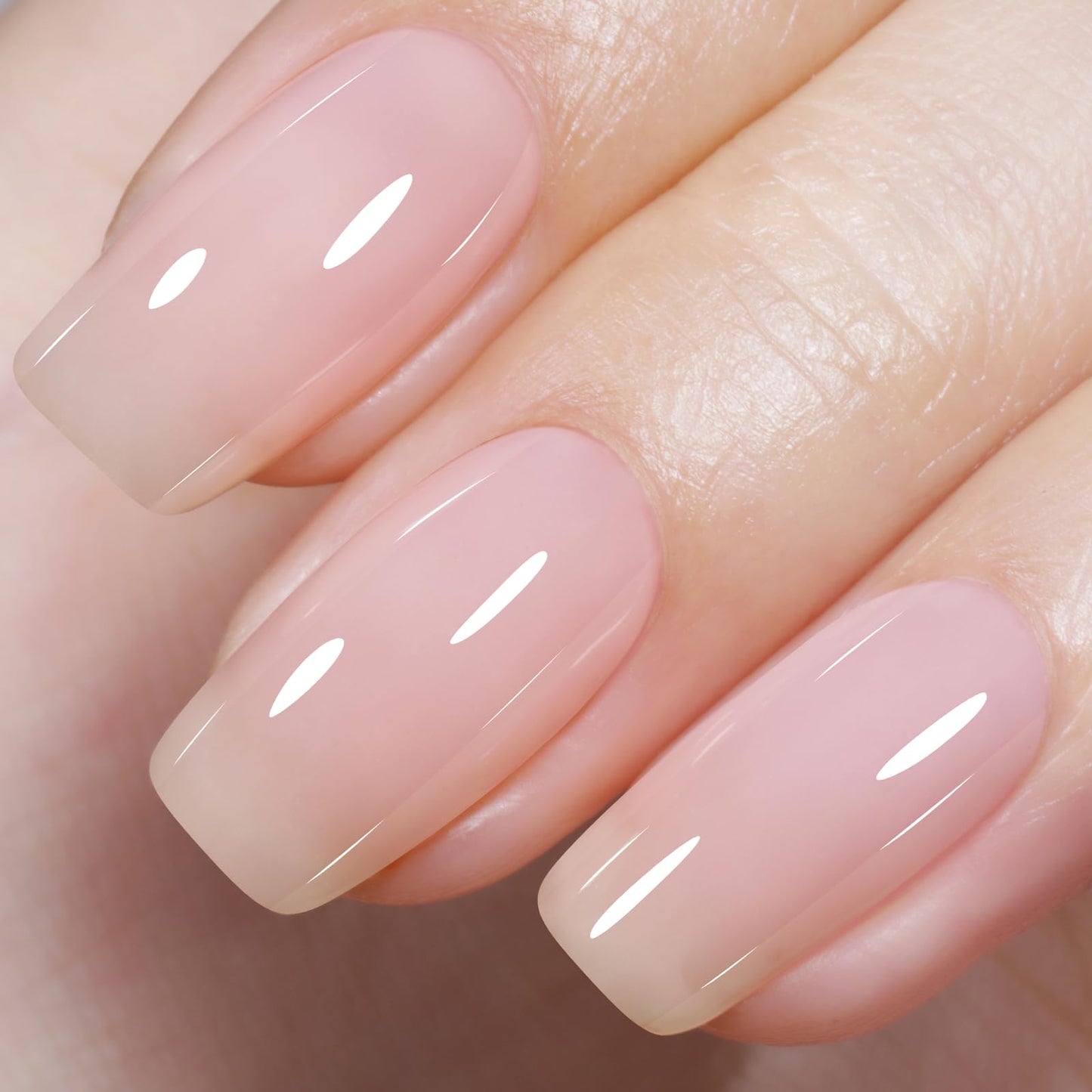 AILLSA Milky Pink Gel Nail Polish Natural Nude Jelly Gel Polish Light Color Translucent Gel Polish Sheer Pink Neutral Nails Soak Off U V Gel for French Manicure Nail Salon at Home 0.51 Fl Oz /GB90