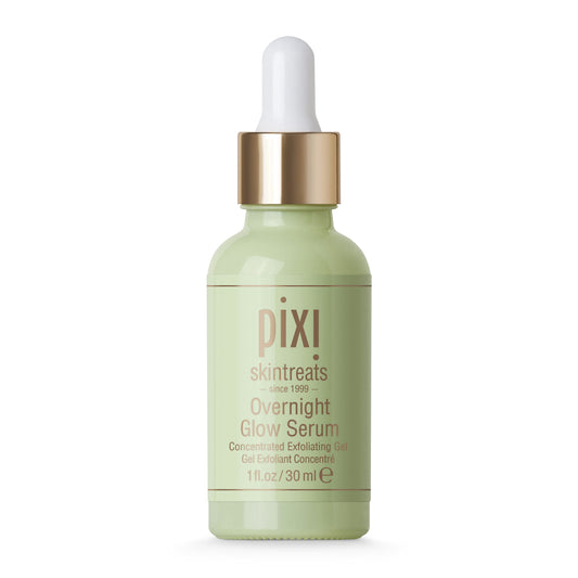 Pixi Overnight Glow Serum | Glycolic Acid Exfoliating Serum for Radiance | Helps Reduce Fine Lines & Sun Spots | With Aloe, Cucumber & Nourishing Vitamins | 1.01 fl. oz/ 30 ml