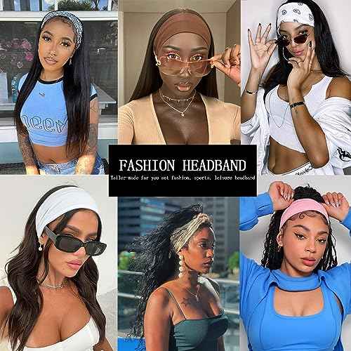 XTREND 6 Pcs Women's Headbands Twisted Cross Elastic Head Bands Yoga Workout Headband Non-Slip Sweat Soft Headbands Solid Color Simple Versatile Hair Accessory Hairbands