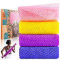4 Pack African Net Exfoliating Body Scrubber for Shower - Vibrant Colors