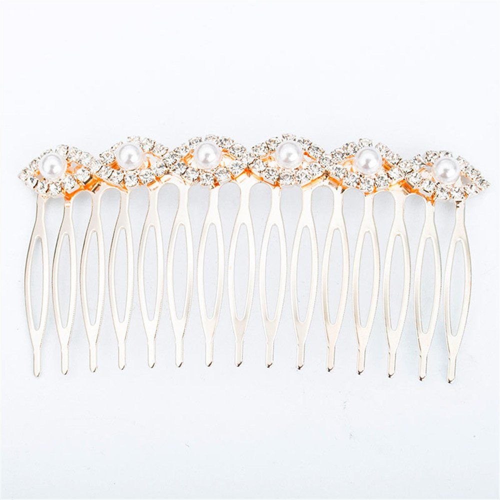 2018-2020 The most popular fashion Bridal hair accessories rhinestone pearl alloy hair comb wedding hairpin (08)