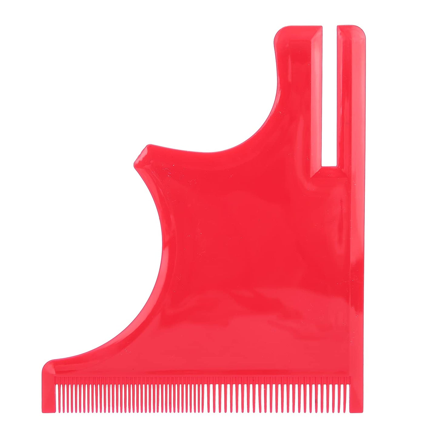 Deosdum 4 Pcs Haircut Tool Kit Hairline,Beard Shaping Tool,Beard Styling Cutting Hairline Grooming Red Plastic Beard Template Set