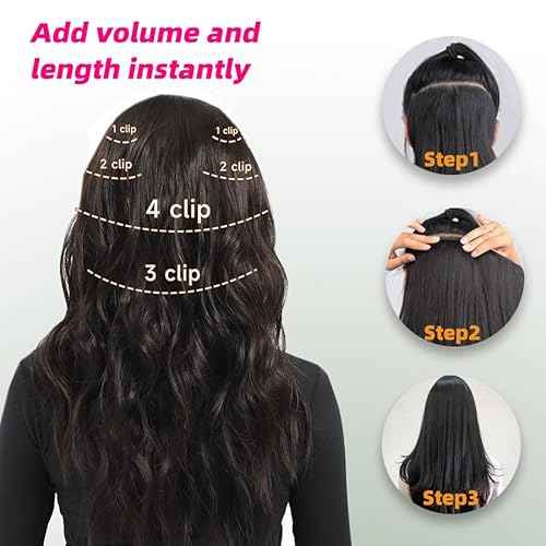 Straight Clip in Hair Extensions Real Human Hair, 7Pcs 22 Inch 120g Red Invisible Natural Soft Remy Human Hair Extension Clip ins, Double Weft Hair Extensions Real Human Hair for Women