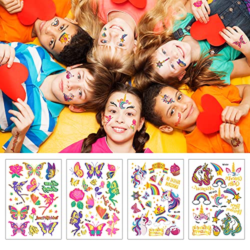250+ Temporary Tattoos for Kids - 15 Sheets Waterproof