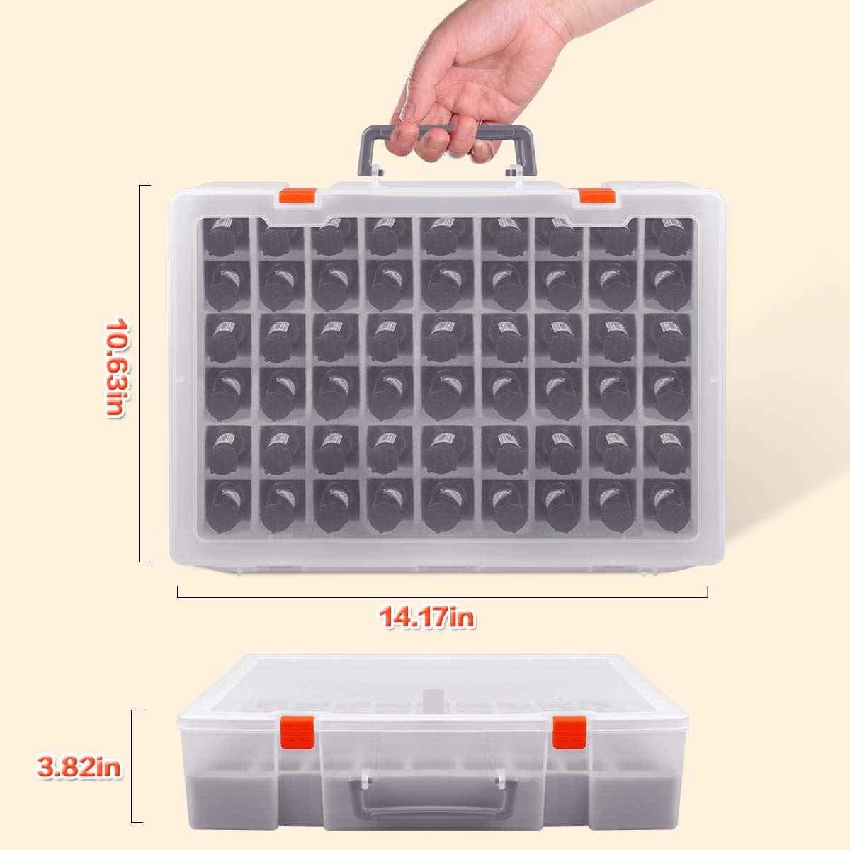 ALCYON Universal Nail Polish Holder & Organizer Contains 54 Bottles for Gellen, for Beetles, for Sally Hansen, for OPI, for Essie and Other Fingernail Polish (ONLY A CASE)-Clear