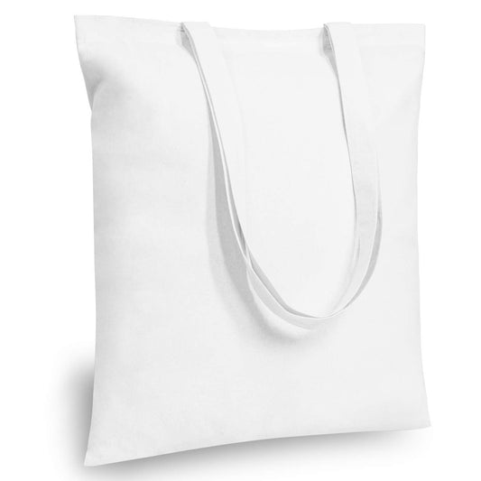 TOPDesign 5-Pack Economical 16"x15" White Cotton Tote Bag, Lightweight Medium Reusable Grocery Shopping Cloth Bags, Suitable for DIY, Advertising, Promotion, Gift, Activity