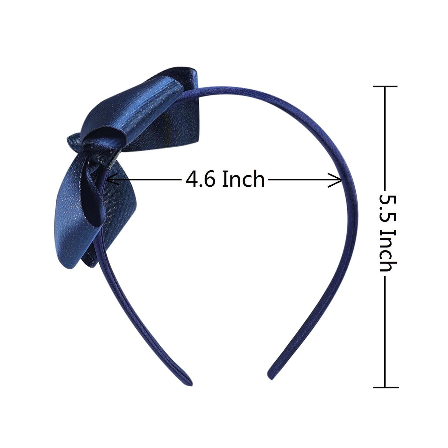 AMYDECOR Fashion Cute Bow Headband for Girls, Kids, and Toddlers (Navy Blue)