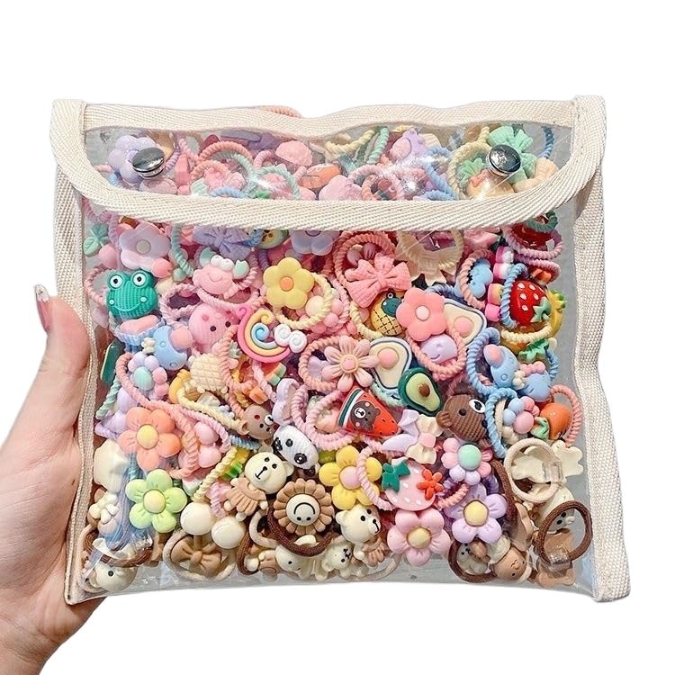 ALTALIVA 100Pcs Baby Hair Ties – Small 0.95in Multicolor Soft Cotton Elastic Bands