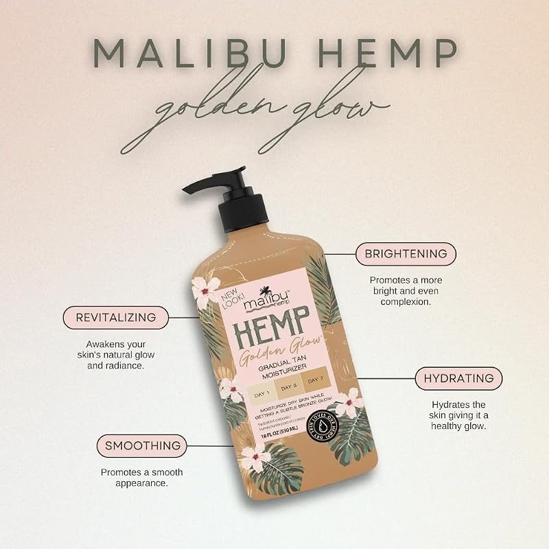 Malibu Tan Hemp Golden Glow Firming Lotion, 18 fl oz