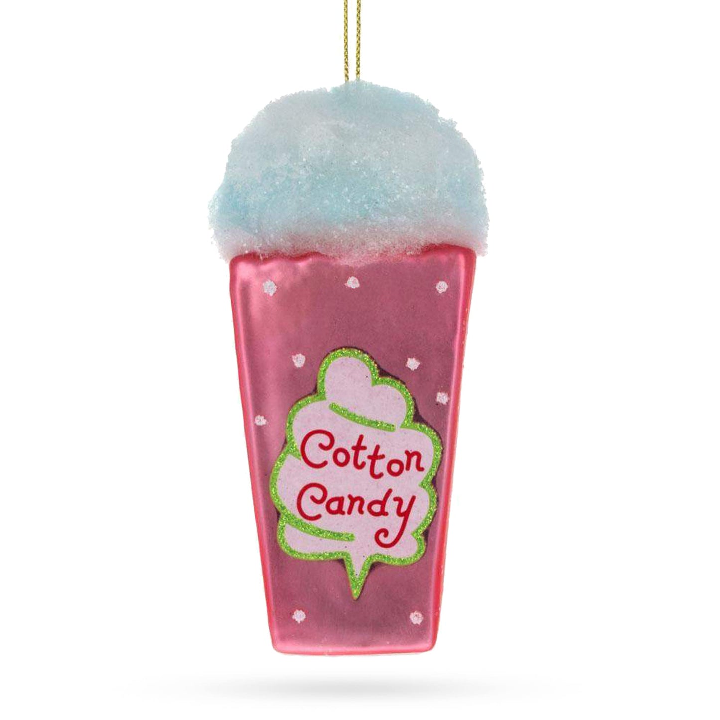 Cotton Candy Delight Blown Glass Christmas Ornament