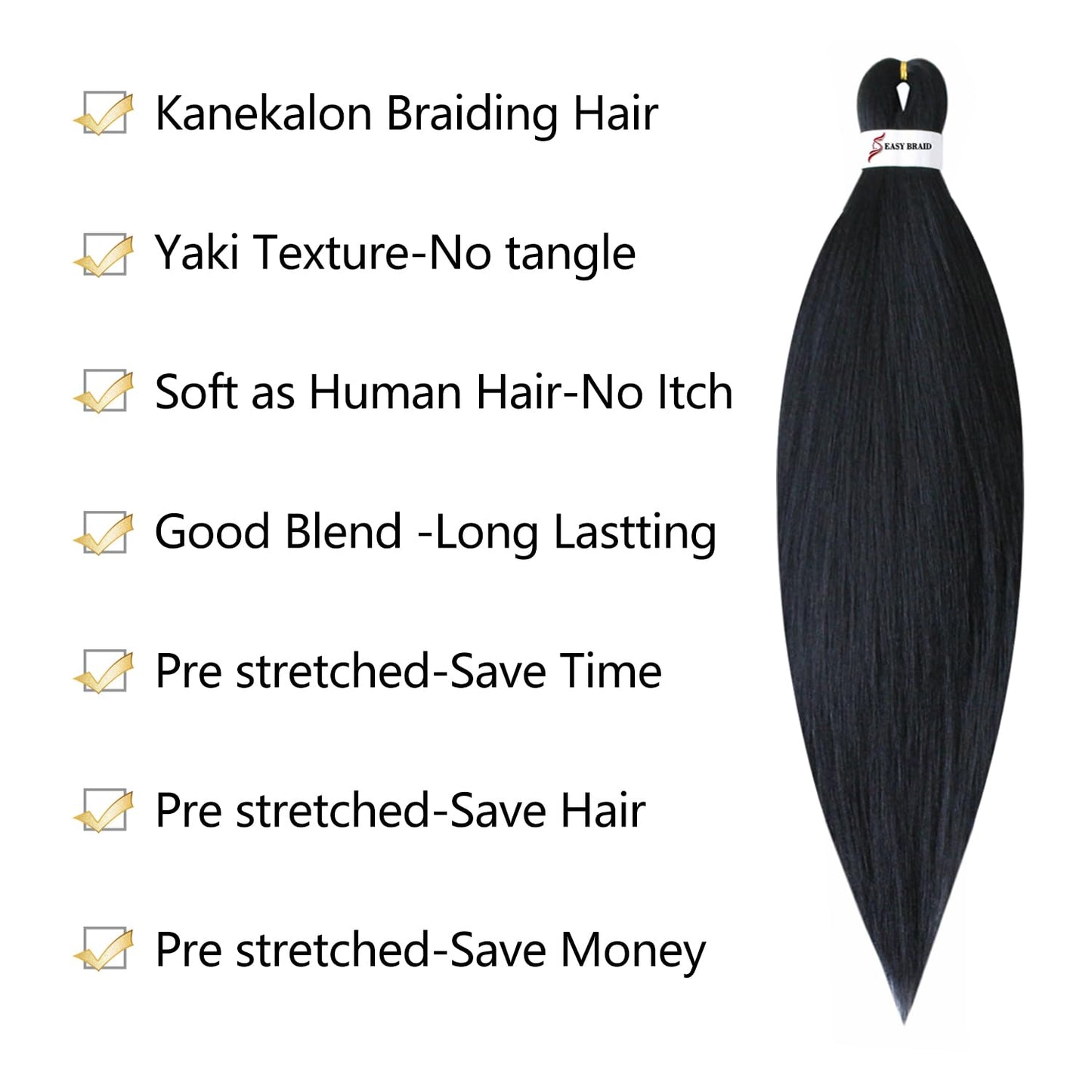 RED Easy Braid Professional Pre-Stretched Braiding Hair Extensions, 26 inch 3Packs of Itch-Free Synthetic Fiber Crochet Hair with Soft Yaki Texture and Hot Water Setting, Perfect for Professional Use and Easy Styling(26inch, RED)