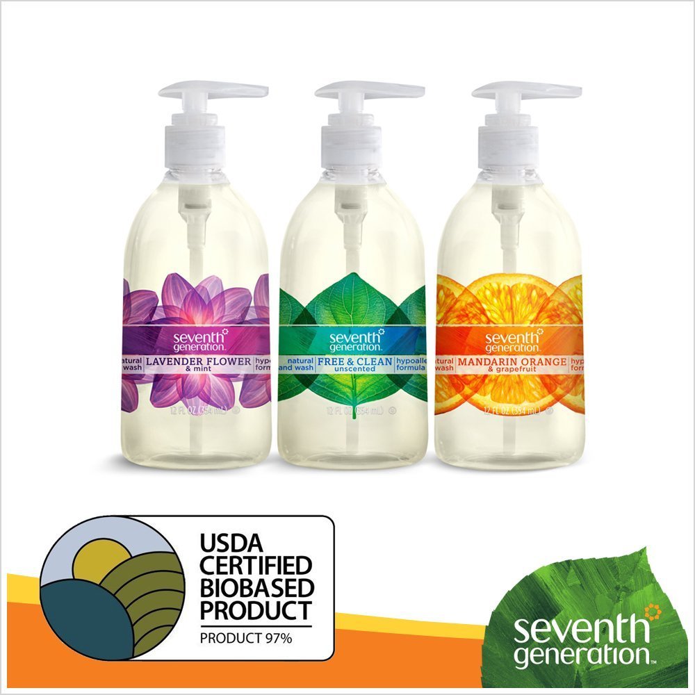 Seventh Generation Hand Wash, Mandarin Orange and Grapefruit, 12 Ounce (Pack of 6)