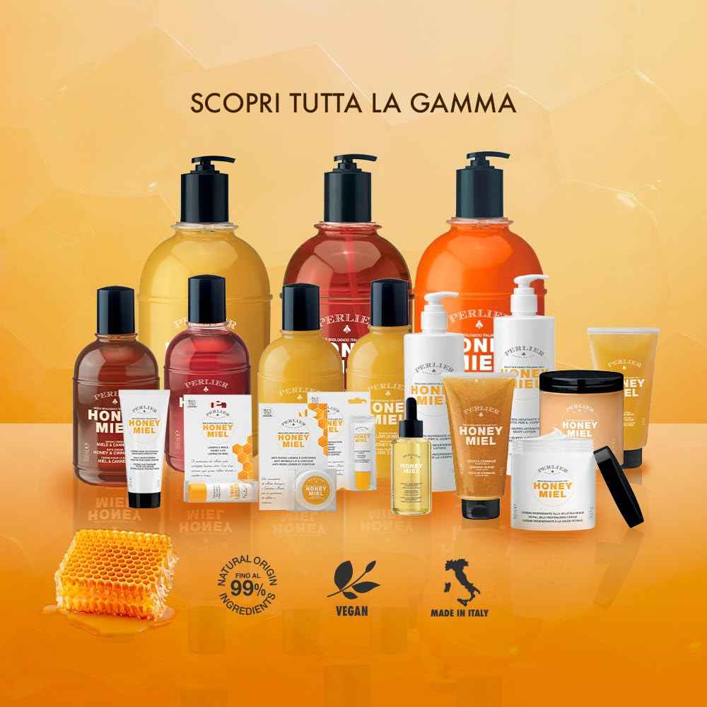 Perlier Honey Miel Bath Cream Honey Elixir 500 ml, 16.9 Fl Oz Made in Italy [Italian Import]