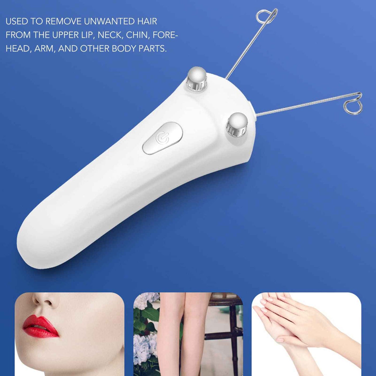 Ayayu Threading Epilator, USB Charging Electric Cordless Threader Machine with LED Light, Handheld Ladies Face Cotton Epilator for Chin Lip Arm, Women Men