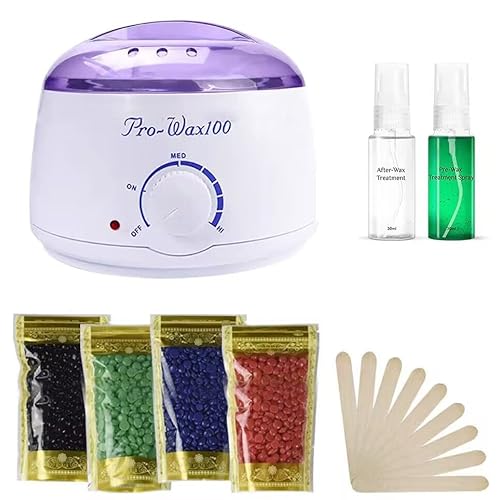 Portable Electric Wax Warmer Kit for Total Body Hair Removal - Melting Pot Hot Wax Heater with Accessories for Facial, Bikini, Armpit Waxing at Home for All Genders