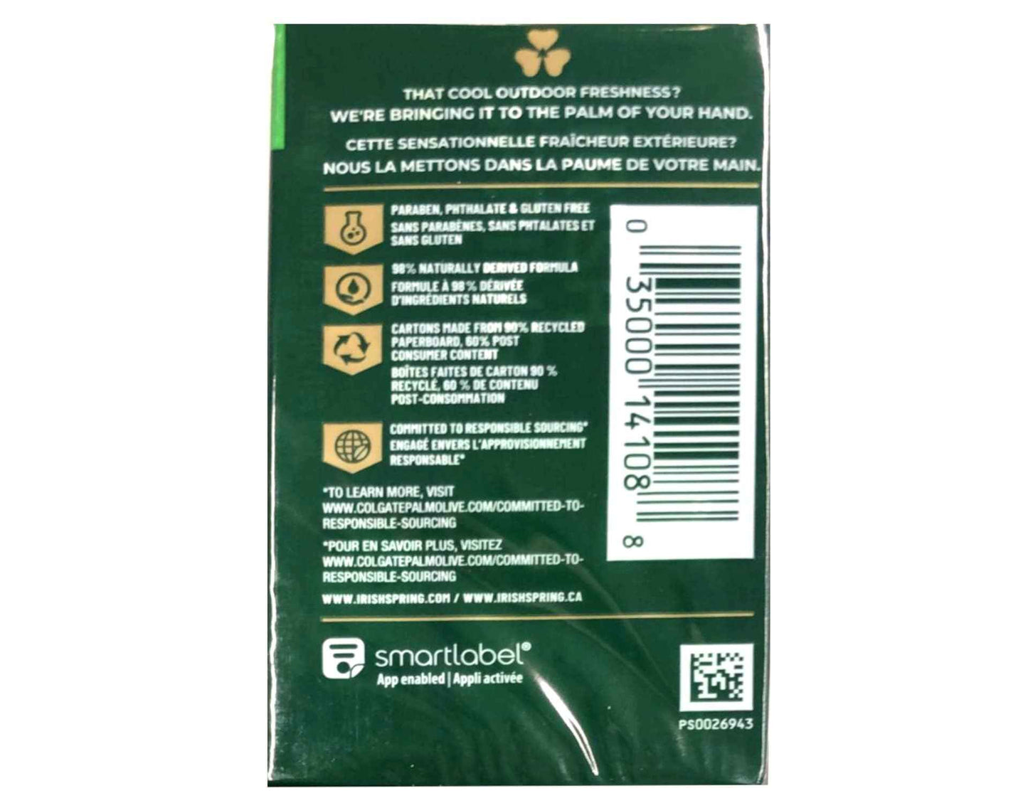 Irish Spring Deodorant Bar Soap, Original, 3.75 oz bars, 3 ea (Pack of 8)