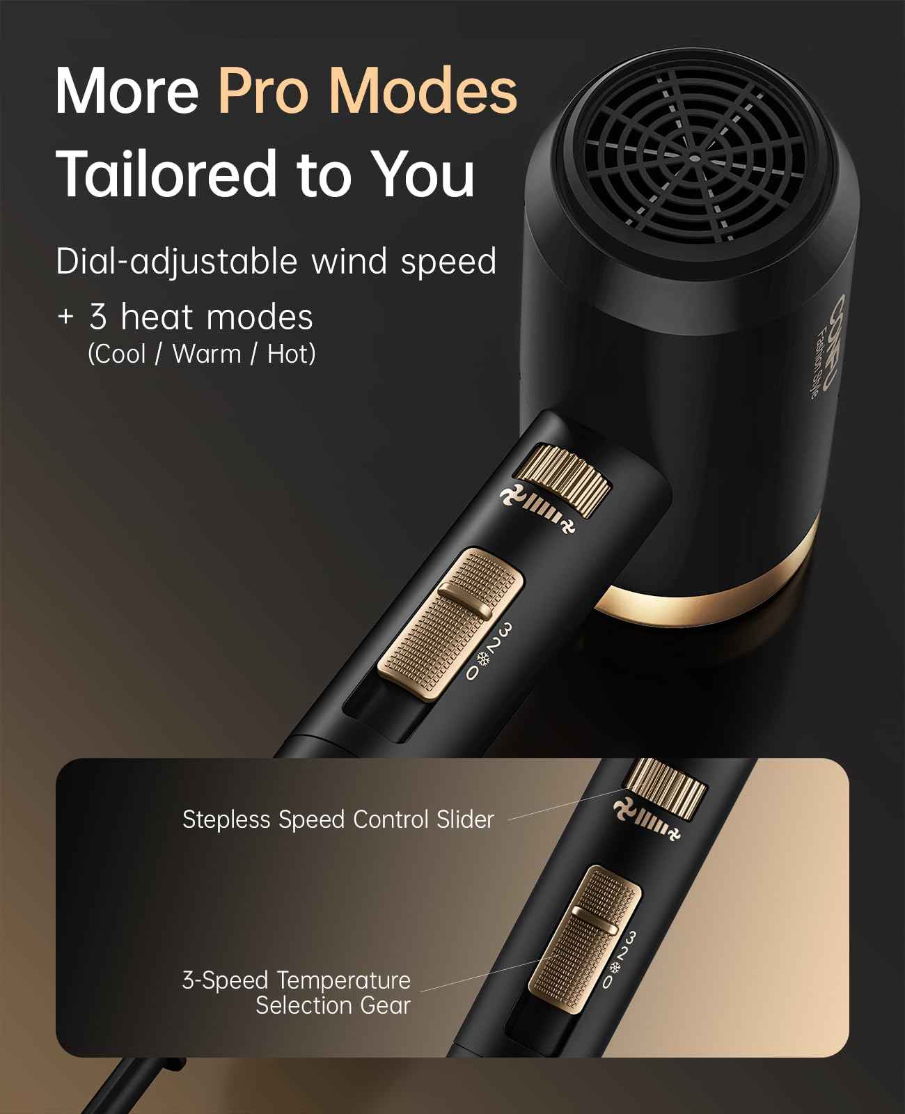 Hair Dryer, CONFU Blow Dryer with Diffuser, 21000PRM Professional Hairdryer, Portable Lightweight Fast Drying Negative Ionic Blow Dryer, Hair Diffuser for Curly Hair for Home Travel