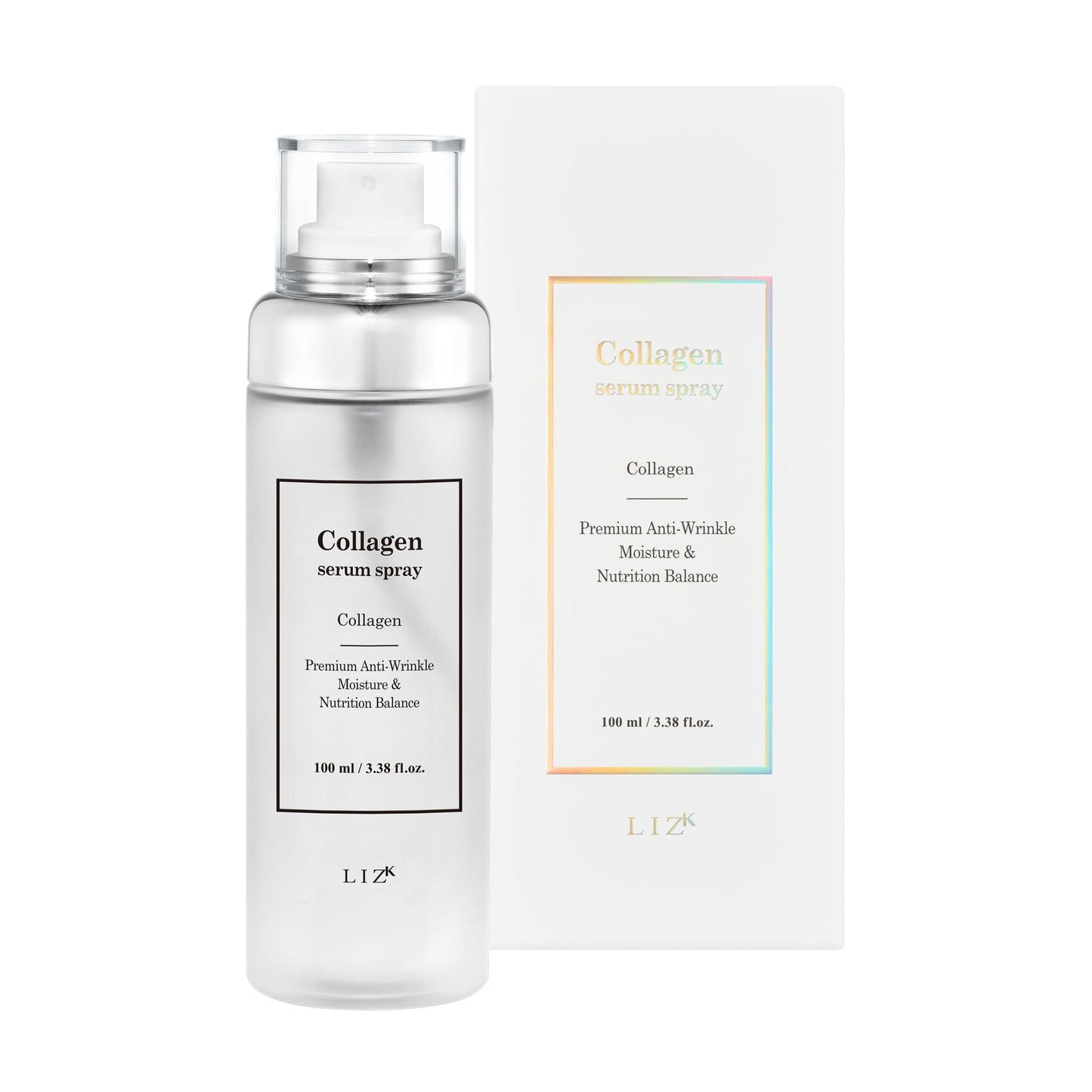 LIZK Collagen Serum Spray for Face 100ml (3.38 fl.oz) Glass Skin,easy to use, sparying at first step in skincare,body care, moisture mist, korea cosmetics