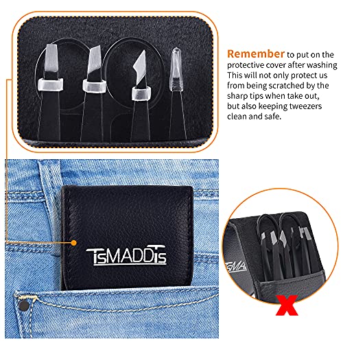 Professional Stainless Steel Eyebrow Tweezers Set with Scissors