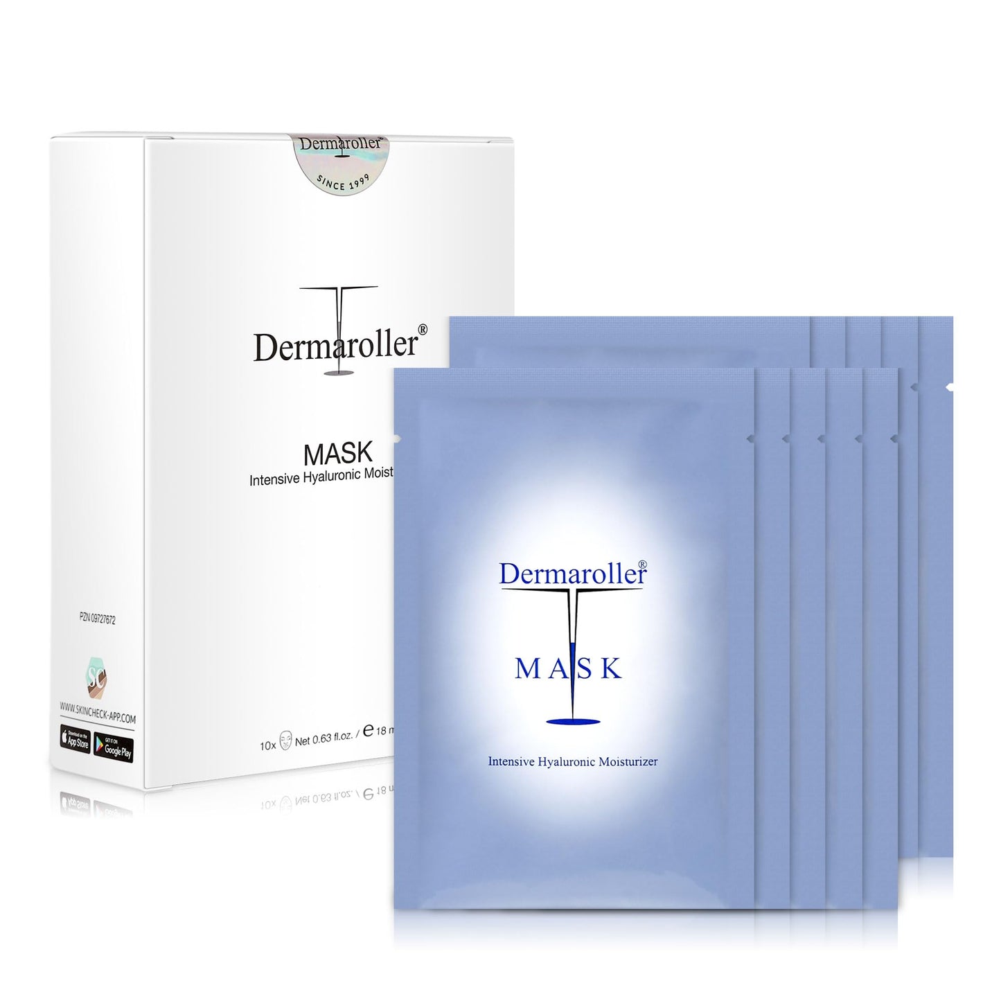 Dermaroller, Silk Face Masks Intensive Hyaluronic Acid Moisturizer with Matriyxl 3000 Tocopherol Boost Collagen Hydrate Dry Skin Reduce Fine Lines Wrinkles SingleUse Masks (Pack, 10.00)