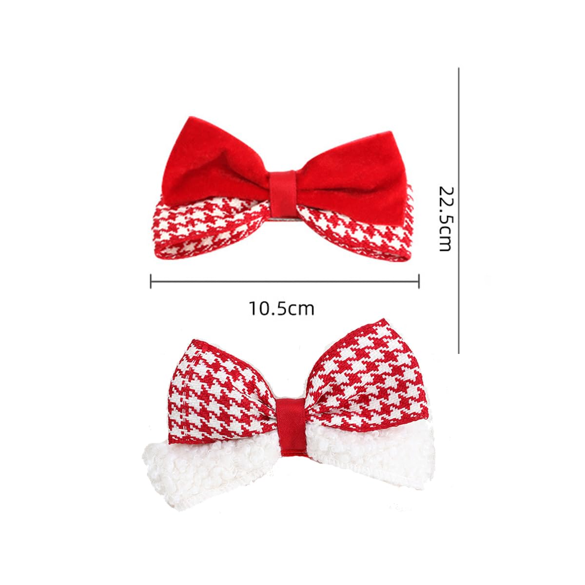 Happy Chinese New Year Velvet Hair Bow Clips Red Girls Christmas Valentines Gift Cheer Bowknot Barrettes Alligator Pins Handmade Cute Decor Accessories for Kids