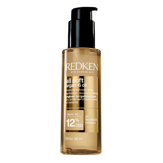 Redken All Soft Argan-6 Oil Treatment For Dry Hair - Deeply Conditions Hair, Adds Softness and Shine With Argan Oil