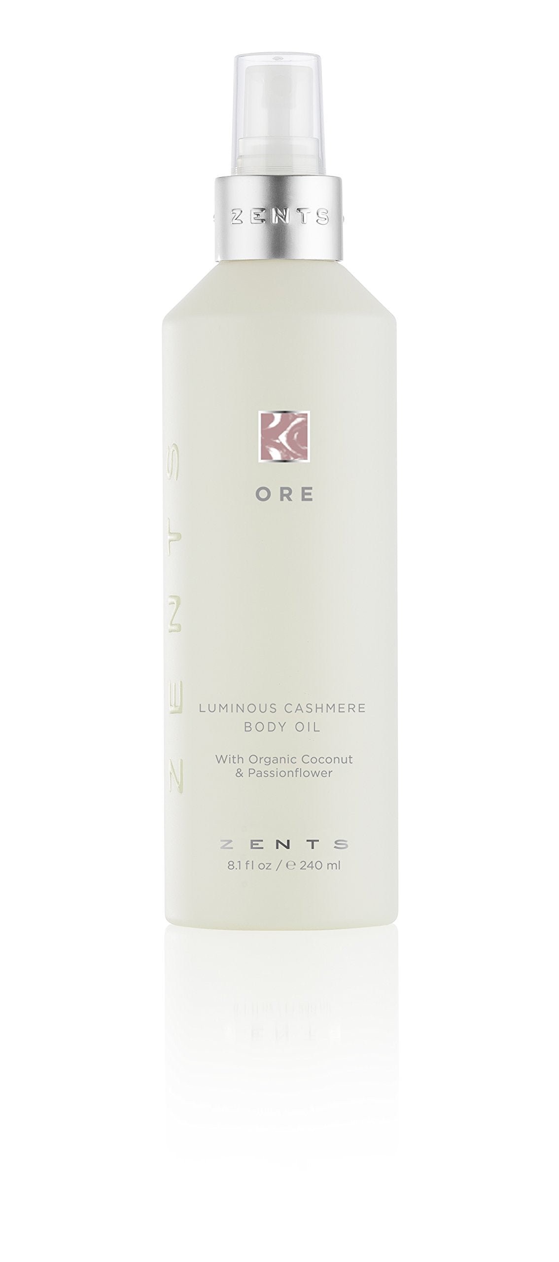 Zents Luminous Cashmere Body Oil (Ore Fragrance), Soften and Moisturize Skin with Vitamin E and Organic Coconut Oil, 8 fl oz