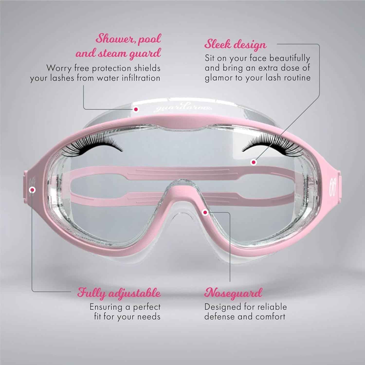 Lash Goggles for Shower | Lash Extension Goggles & Eyeshield for Shower, Bath, Steam & Pool | Fog-Proof & Reusable Eyelash Guard with Anti-Fog Design