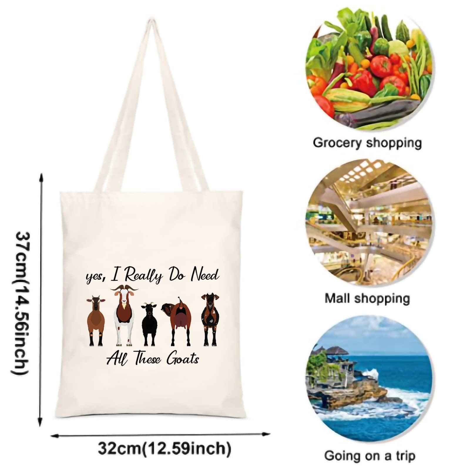 XYANFA Funny Goat Makeup Bag Goat Related Gift Yes I Really Do Need All These Goats Makeup Zipper Pouch Bag (yes Need Goats tote bag)