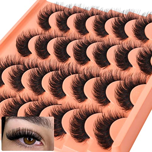 Short Natural Look False Eyelashes 14 Pairs Wispy Faux Mink