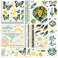 PandaHall 20 Sheets Glitter Temporary Tattoos - 5 Styles