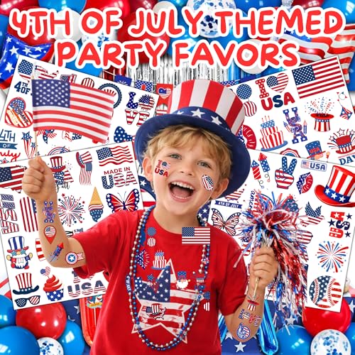80pcs Fourth of July Temporary Tattoos for Kids