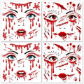HOWAF Halloween Face Tattoos - 4 Sheets Bloody Scars for Vampire Costume