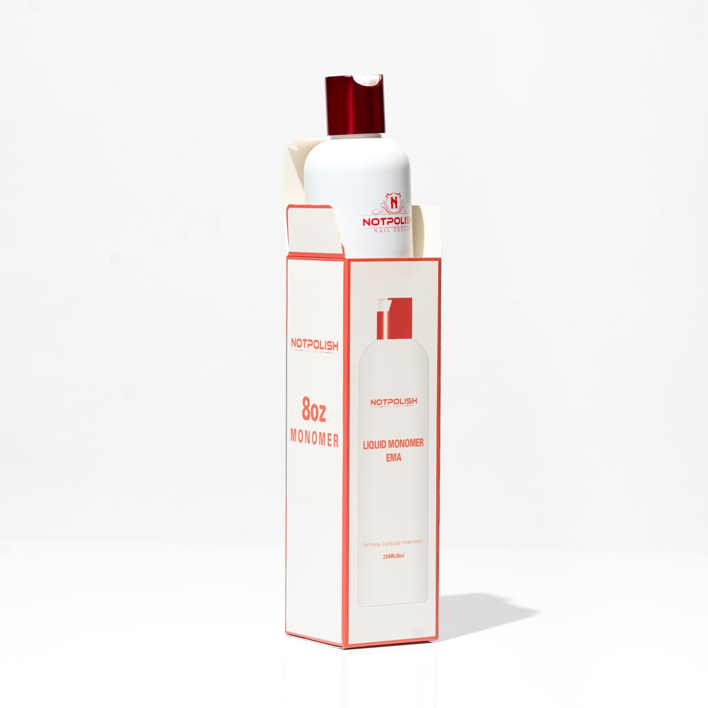 Notpolish Liquid Monomer for Acrylic Nails – Professional Monomer Acrylic Nail Liquid, Low Odor, No MMA – No Discoloration, EMA-Based Formula – Manicure and Pedicure Supplies, Made in USA, 8 oz